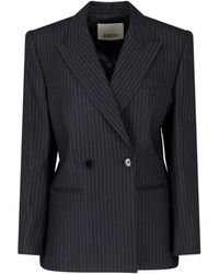 Isabel Marant - Pinstriped Double-Breasted Blazer - Lyst