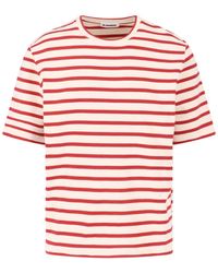 Jil Sander - Horizontal Stripe Cotton T-Shirt - Lyst
