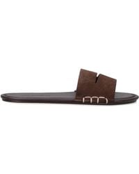 JW Anderson - Calf Leather Open-Toe Slides With Contrast Stitching - Lyst