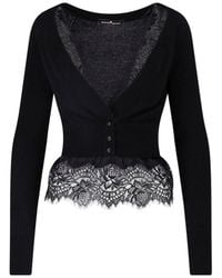 Ermanno Scervino - Lace-Trim Cropped Button-Front Cardigan Sweater - Lyst