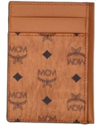 MCM - Monogram Leather Card Holder - Lyst