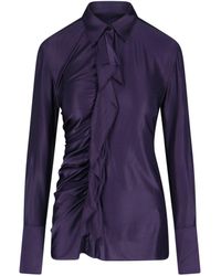 Victoria Beckham - Ruffle Detail Shirt - Lyst