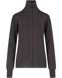 Lemaire - Wool Button-Front Turtleneck Cardigan - Lyst