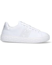 Versace - Glittery Greek Sneakers - Lyst