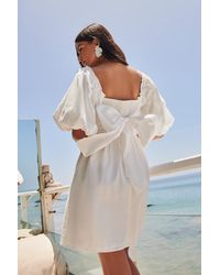 White Puff Sleeve Mini Dresses for 