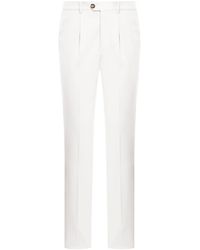 Brunello Cucinelli - Dyed Tailored Cotton Trousers - Lyst