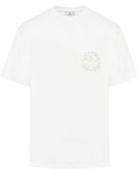 Etro - T-shirt in cotone con ricamo pegaso - Lyst