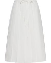 Prada - Pleated Midi Skirt - Lyst