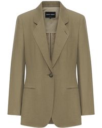 Giorgio Armani - Single-Breasted Linen Blazer - Lyst