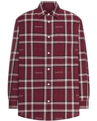 Gucci - Jacquard Cotton Tartan Shirt - Lyst