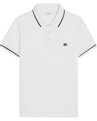 Celine - Classic Polo Shirt In Off- / Black Cotton Pique - Lyst