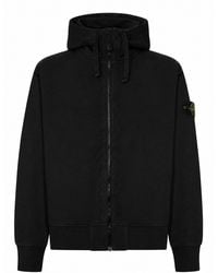 Stone Island - Cotton Zip-Up Hoodie - Lyst