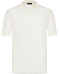 Nome G - Short-Sleeved Linen Polo Shirt - Lyst