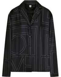 TOTEME - Silk Shirt With Monogram Embroidery - Lyst
