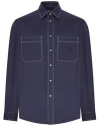 Fendi - Camicia in cotone con cuciture a contrasto - Lyst