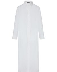 Balenciaga - Long Chemisier Dress With Drape On The Back - Lyst