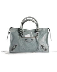 Balenciaga - Le City Small Bag In Arena Grey- Lambskin With Brass Finishing - Lyst