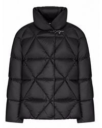 Fay - Short Puffer Jacket With Geometric Quilting - Lyst