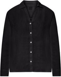 120% Lino - Linen Shirt With Collar And V-Neck - Lyst