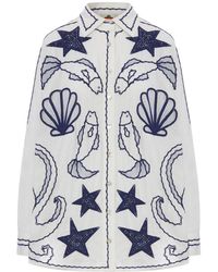 FARM Rio - Cotton Shirt With Marine Embroidery - Lyst