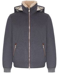 Brunello Cucinelli - Hooded Bomber Jacket - Lyst
