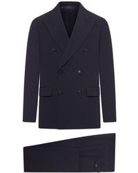 Giorgio Armani - Royal Line Double Breasted Suit In Canneté Crepe Wool - Lyst