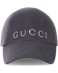 Gucci - Baseball Cap With Crystal Logo - Lyst
