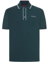 Gucci - Cotton Piquet Polo Shirt With Embroidered Logo - Lyst