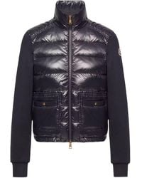 Moncler - Cotton Zip-up Sweatshirt With Nylon Front - Lyst