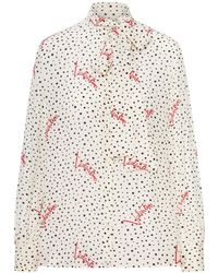 Valentino Garavani - Crepe De Chine Shirt With Bubbles And Polka Dot - Lyst