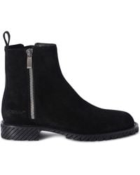Off-White c/o Virgil Abloh - Military Zipped Suede Ankle Boots - Lyst