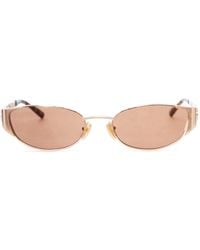 Gucci - Rose Gold-toned Oval Sunglasses - Lyst