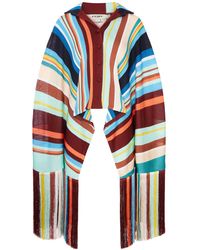 Fendi - Poncho a maglia in viscosa a righe - Lyst