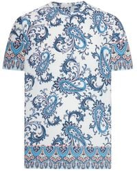 Etro - Rome Cotton T-Shirt With Placed Print - Lyst
