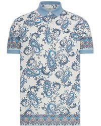 Etro - Polo in cotone con stampa piazzata - Lyst