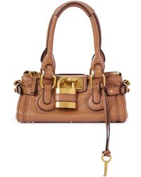 Chloé - Borsa paddington piccola in pelle granata - Lyst