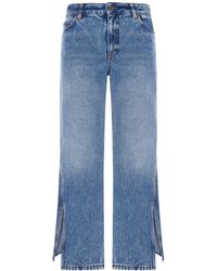 Loewe - X Paula's Ibiza Denim Trousers With Flared Leg And Side Slits - Lyst