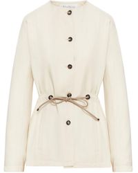 Max Mara - Silk And Linen Jacket With Drawstring - Lyst
