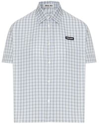 Miu Miu - Check Poplin Shirt - Lyst