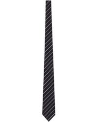 Saint Laurent - Cravatta ampia in jacquard di seta a righe - Lyst