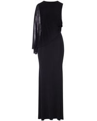 Self-Portrait - Long One-Shoulder Knit Dress - Lyst