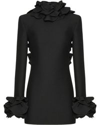 Valentino Garavani - Abito corto in crepe couture ricamato - Lyst