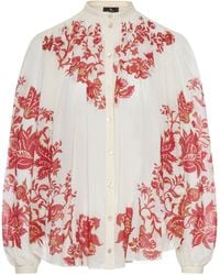 Etro - Cotton Voile Blouse With Floral Print - Lyst