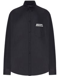 Balenciaga - Large Fit Long-Sleeved Masking Tape Shirt - Lyst