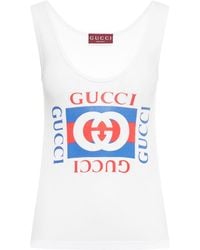 Gucci - Ribbed Cotton Tank Top With Print - Lyst