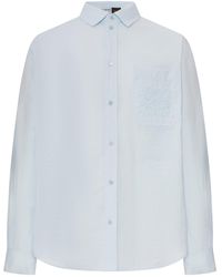 Loewe - X Paula's Ibiza Long-Sleeved Textured Poplin Shirt - Lyst