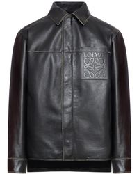 Loewe - Zip-up Shirt Jacket In Calfskin Nappa - Lyst