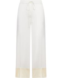 TOTEME - Wide-Leg Satin Trousers With Drawstring - Lyst