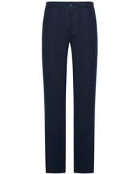 Kiton - Straight Fit Linen Trousers With Elastic Waist - Lyst