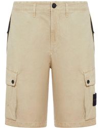 Stone Island - Cargo Bermuda Shorts With Logo Patch And Pockets - Lyst